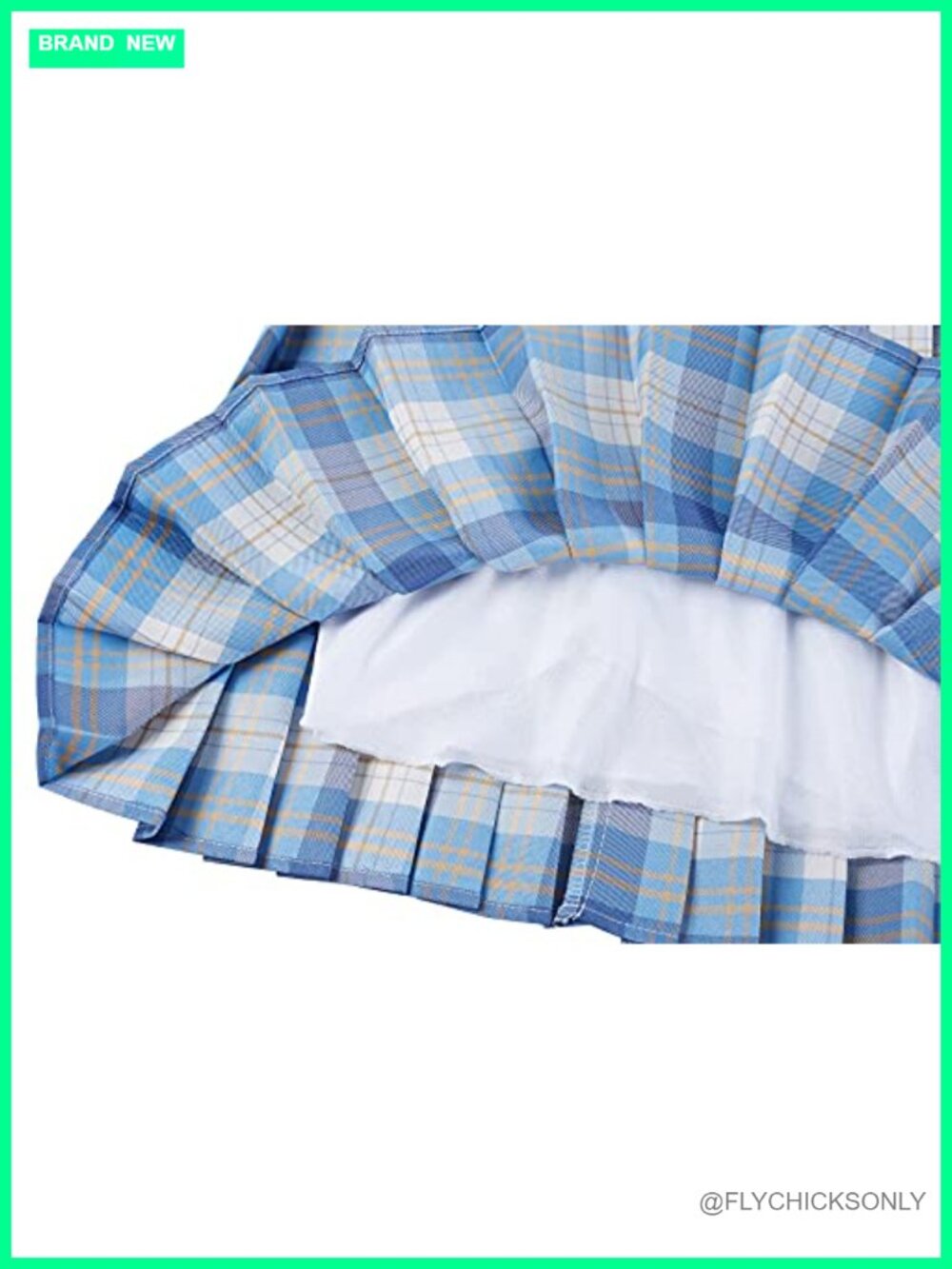 Plaid Pleated Mini Skirt Mid Rise Zipper Closure - Picture 3 of 5